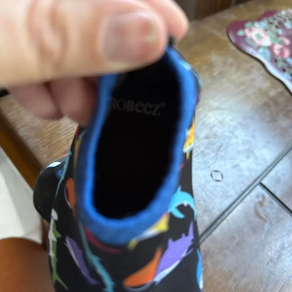 Robeez- Multi Sharks Aqua Shoes in Black.